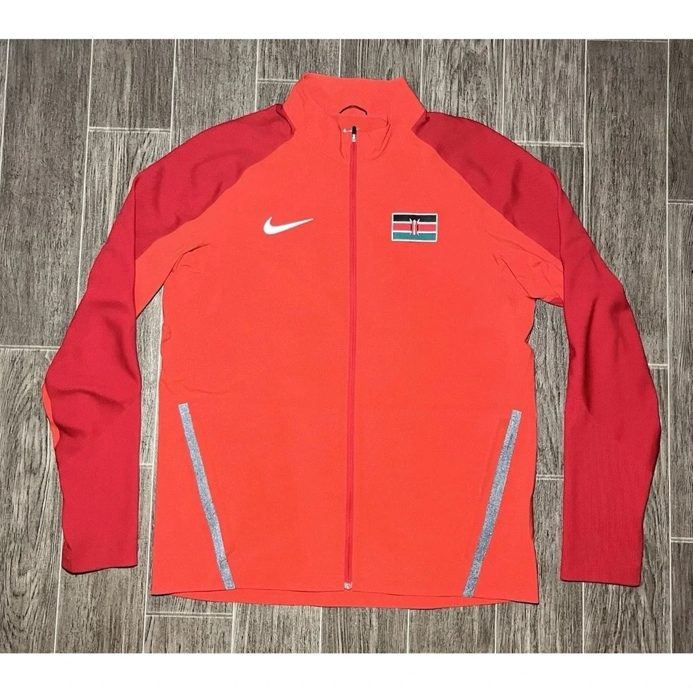 Nike Kenya Full Zip Track Jacket Mens Large Red 810427-677 National Team
